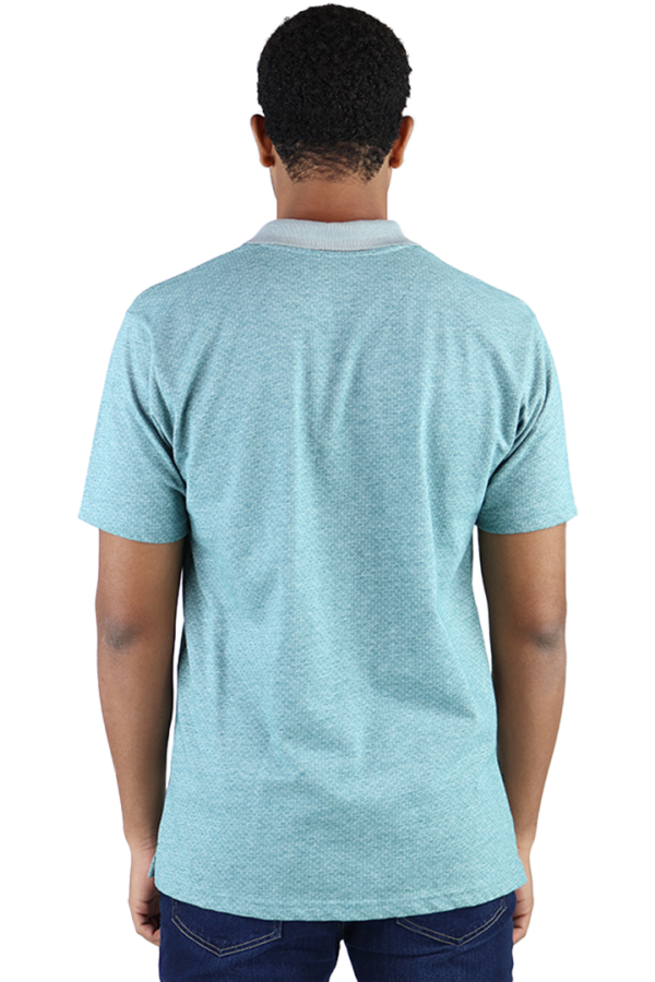 Playera Tipo Polo Tela Tipo Tejido Color Verde Con Bolsa Falsa Para Caballero
